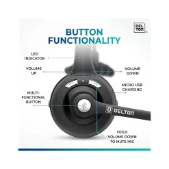 Delton Noise Canceling Bluetooth On Ear Mobile Headset, Black, 2/Pack (DBTHEAD10XBTDLX2)* Headsets