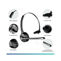 Delton Noise Canceling Bluetooth On Ear Mobile Headset, Black, 2/Pack (DBTHEAD10XBTDLX2)* Headsets