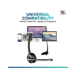 Delton Noise Canceling Bluetooth On Ear Mobile Headset, Black, 2/Pack (DBTHEAD10XBTDLX2)* Headsets