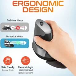 Delton S22 Vertical Wireless Optical 2.4 GHz Mouse, Black (DMERGS22-WB)* Ergonomic Mice