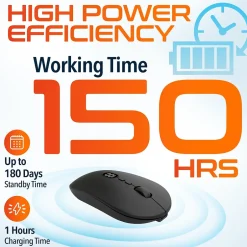 Delton S16 Wireless Ambidextrous Optical 2.4 GHz Mouse, Black (DMS16-WR)* Mice