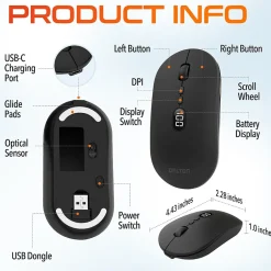 Delton S16 Wireless Ambidextrous Optical 2.4 GHz Mouse, Black (DMS16-WR)* Mice