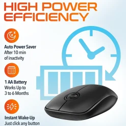 Delton S15 Wireless Ambidextrous Optical 2.4 GHz Mouse, Black (DMS15-WB)* Mice