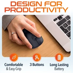 Delton S15 Wireless Ambidextrous Optical 2.4 GHz Mouse, Black (DMS15-WB)* Mice