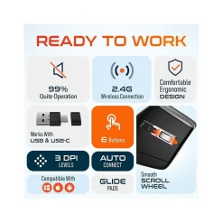 Delton S20 Wireless Optical Mouse, Black (DMS20-WB)* Ergonomic Mice