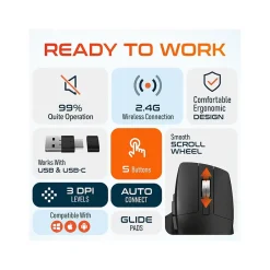 Delton S18 Wireless Optical Mouse, Black (DMS18-WB)* Ergonomic Mice