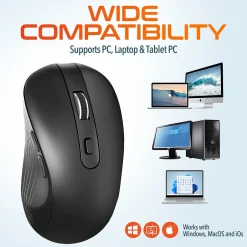 Delton S8/D101 Wireless Optical 2.4 GHz Mouse and Non-Skid Mouse Pad, Black (DMMPADKIT101)* Ergonomic Mice