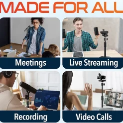 Delton T301 360° Webcam Stand, Camera Stand for Video Calls/Streaming/Recording, Black (DCT301)* Webcams