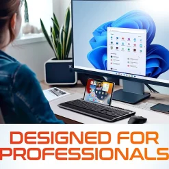 Delton T42 Wireless Keyboard with Tablet Holder and M42 Optical Mouse Combo, Black (DKBMT42-WB)* Ergonomic Keyboard & Mouse Sets