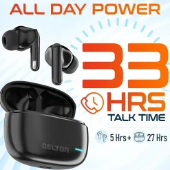 Delton T70 Wireless Noise Canceling Bluetooth Computer Earbuds, Black (DBHT70)* Headsets
