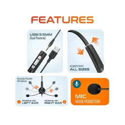 Delton Work Anywhere 10Y Noise Canceling Over-the-Ear Headset Kit (DBND4WRD10Y)* Headsets