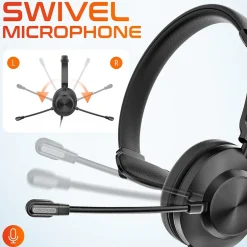 Delton 30Y MS Teams Noise-Canceling On-Ear Mono Computer Headset, USB Type-A & Type-C, Black (DWH30Y)* Headsets