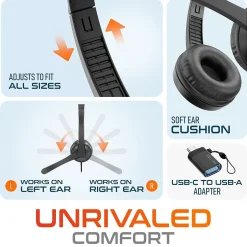 Delton 12Y Noise-Canceling Stereo On-Ear Headset, USB Type-A (DWH12YAC)* Headsets