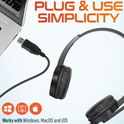 Delton 12Y Stereo On-Ear Computer Headset, USB Type-A (DWH12Y)* Headsets