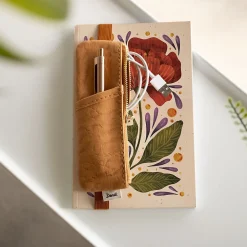 Denik Burgundy Bloom Composition Notebook, College Ruled, 144 Sheets, Multicolor (NBPOUCHSET1837L)