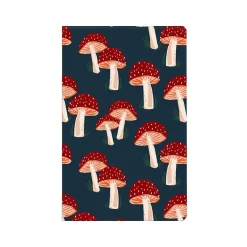 Denik Navy Mushrooms Journal, 5.25" x 8.25", College Ruled, Multicolor, 144 Pages (LFC1138L) Outlet