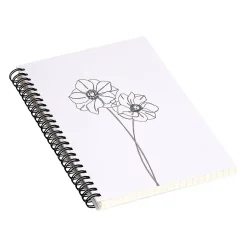 DENY Designs Anemones by the Colour Study Professional Notebooks, 5.5" x 8.25", Dotted, 40 Sheets, White (70286-NOBS01)