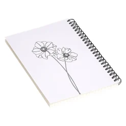 DENY Designs Anemones by the Colour Study Professional Notebooks, 5.5" x 8.25", Dotted, 40 Sheets, White (70286-NOBS01)