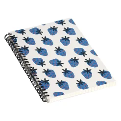 DENY Designs Blue Strawberries by Alisa Galitsyna Professional Notebooks, 5.5" x 8.25", Dotted, 40 Sheets, White (74753-NOBS01) Clearance