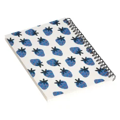 DENY Designs Blue Strawberries by Alisa Galitsyna Professional Notebooks, 5.5" x 8.25", Dotted, 40 Sheets, White (74753-NOBS01) Clearance