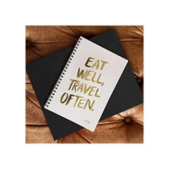 DENY Designs Eat Well Travel Often Gold by Cat Coquillette Notebook, 5.5