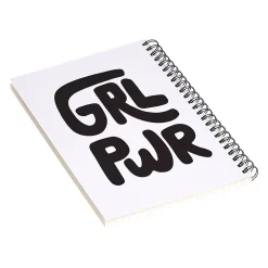 DENY Designs Grl Pwr Black and White by Phirst Professional Notebooks, 5.5" x 8.25", Dotted, 40 Sheets, White (71265-NOBS01) Online