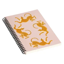 DENY Designs Leopard Race Pink by Megan Galante Professional Notebooks, 5.5" x 8.25", Dotted, 40 Sheets, Pink (72874-NOBS01)