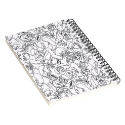 DENY Designs Linear Feminine Essence by Marta Barragan Camarasa Notebook, 5.5" x 8.25", Dotted, 40 Sheets, White/Black Outlet