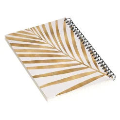 DENY Designs Metallic Gold Palm Leaf by Modern Tropical Notebook, 5.5" x 8.25", Dotted, 40 Sheets, White/Gold Best