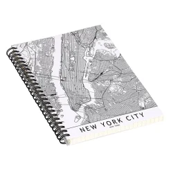 DENY Designs New York City White Map by Multiplicity Notebook, 5.5" x 8.25", Dotted, 40 Sheets, Cream (69105-nobs01) Sale