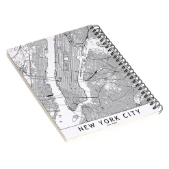 DENY Designs New York City White Map by Multiplicity Notebook, 5.5" x 8.25", Dotted, 40 Sheets, Cream (69105-nobs01) Sale