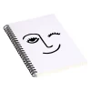 DENY Designs Wink Face by Mambo Art Studio Professional Notebooks, 5.5" x 8.25", Dotted, 40 Sheets, White (68797-NOBS01)