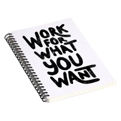 DENY Designs Work for What You Want by Phirts Professional Notebooks, 5.5" x 8.25", Dotted, 40 Sheets, White (69196-NOBS01) Online