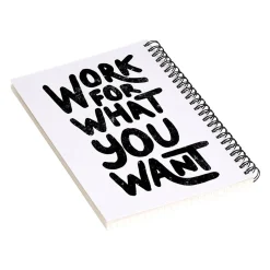 DENY Designs Work for What You Want by Phirts Professional Notebooks, 5.5" x 8.25", Dotted, 40 Sheets, White (69196-NOBS01) Online