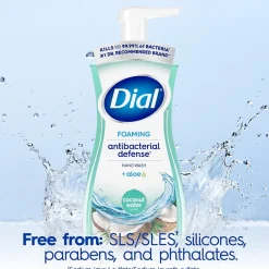 Dial Antibacterial Foaming Hand Soap, Coconut Water Scent, 8/Carton (017000347158)