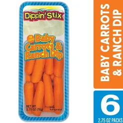 Fresh Groceries<Dippin' Stix Carrots and Ranch Snack Kit, 2.75, 6/Box (307-00369)