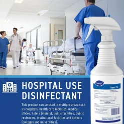 Virex Diversey TB Disinfectant Cleaner, RTU, Lemon Scent, 32 oz., 12/Carton (04743.)