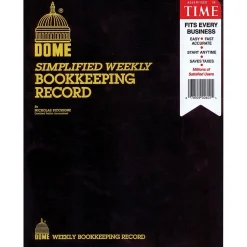 New Simple Weekly Bookkeeping Record, 8.75" x 11.25", Black (600) Accounting & Record Journals