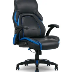 Clearance Ergonomic Faux Leather Swivel Manager's Chair, Blue (60030-BLU) Office Chairs