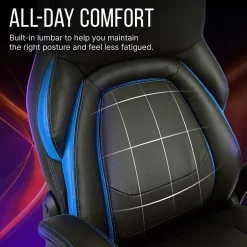 Online Ergonomic Faux Leather Swivel Manager's Chair, Blue (60030-BLU) Ergonomic Chairs