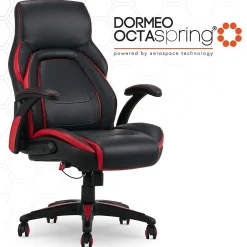 Vantage Ergonomic Bonded Leather Swivel Manager Chair, (60030-RED) Ergonomic Chairs