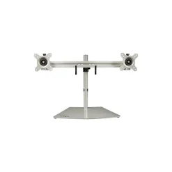 StarTech Dual Monitor Stand - Free Standing Desktop Pole Stand for 2x 24" VESA Mount Displays -Synchronized Height Adjustable - Silver* Monitor Mounts & Stands