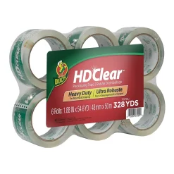 Duck HD Clear Heavy Duty Packing Tape, 1.88" x 54.6 yds., Clear, 6/Pack (441962/7295)* Packing Tape