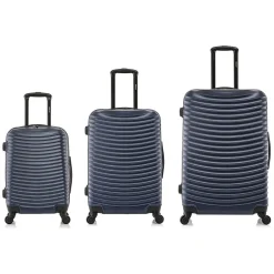 DUKAP Adly 3-Piece Hardside Spinner Luggage Set, (DKADLSML-BLU)