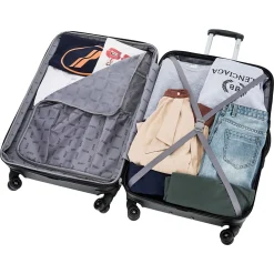DUKAP Intely 2-Piece Hardside Spinner Luggage Set, TSA Checkpoint Friendly, (DKINT0SM-BLK)