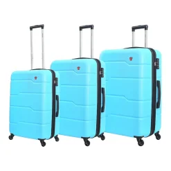 DUKAP Rodez 3-Piece Hardside Spinner Luggage Set, TSA Checkpoint Friendly, (DKRODSML-LBL)