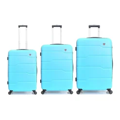 DUKAP Rodez 3-Piece Hardside Spinner Luggage Set, TSA Checkpoint Friendly, (DKRODSML-LBL)