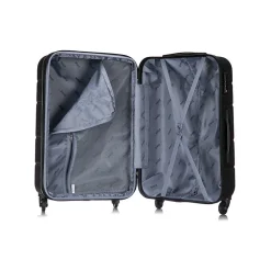 DUKAP Rodez 3-Piece Hardside Spinner Luggage Set, TSA Checkpoint Friendly, (DKRODSML-BLK)