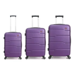 DUKAP Rodez 3-Piece Hardside Spinner Luggage Set, TSA Checkpoint Friendly, (DKRODSML-PUR)