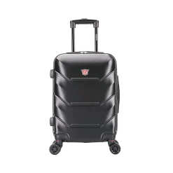 DUKAP Zonix 20" Hardside Carry-On Suitcase, 4-Wheeled Spinner, Black (DKZON00S-BLK)